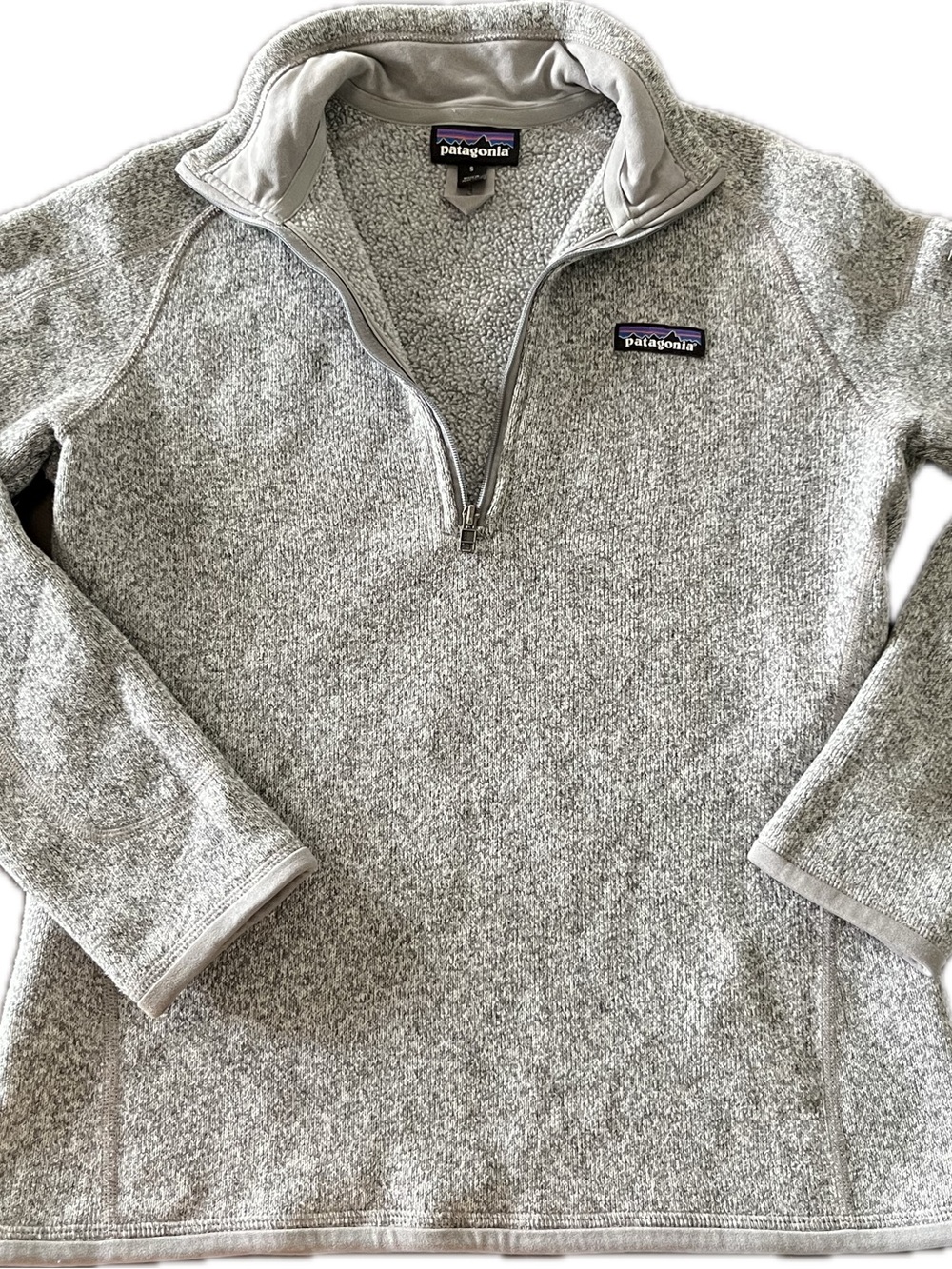 Patagonia Men's Light Gray Quarter-Zip Fleece Pullover